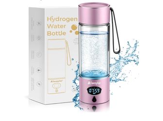 Aiwaylar Hydrogen Water Bottle - Portable, Rechargeable, LED Timer,3 Work Mode, Aluminum and Glass,360ML,Hydrogen Water Ionizer Machine with PEM/SPE T