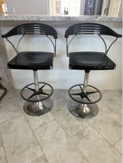 Black Adjustable Height Barstools (2)