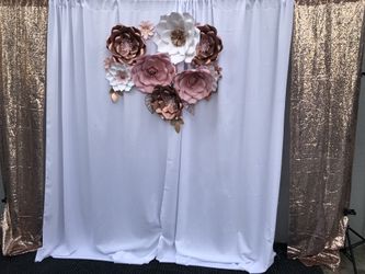 Gold rose backdrop flowers