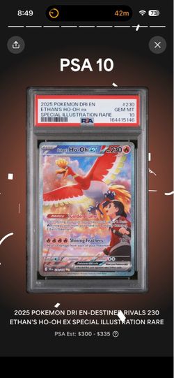 PSA 10 Ethan's Ho-Oh ex Special Illustration Rare