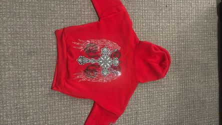 urban world zip up hoodie cross w/ wings design