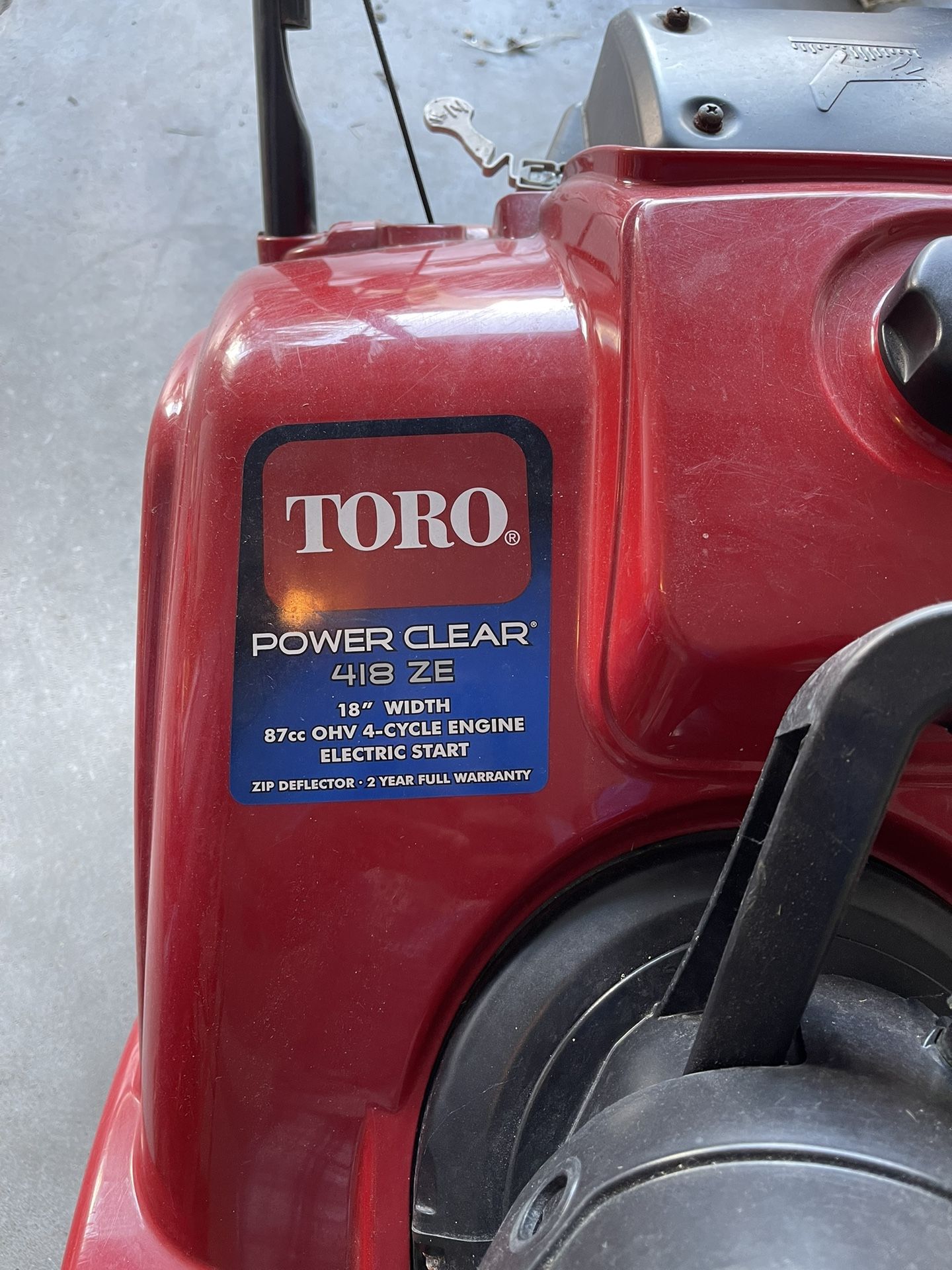 Toro power clear 418 ze snowblower