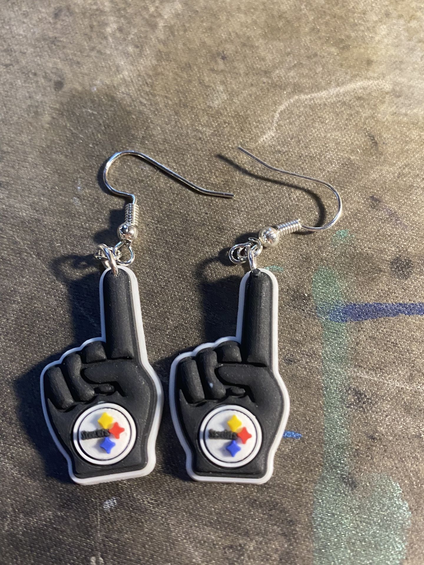 Pittsburgh Steelers croc charm earrings
