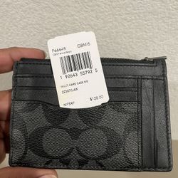 Coach Wallet Card Holder Black Grey 