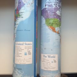 Laminated World Map & US Map Poster Set - 18" x 29"