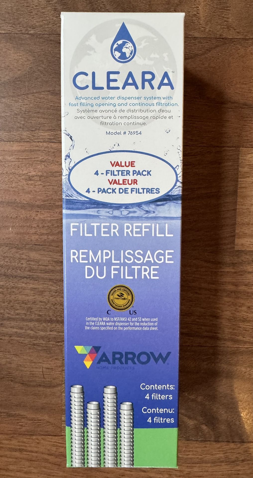 Arrow Cleara Filter Refill New 4- Filter Pack Made in USA BPA Free
