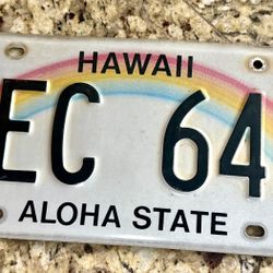 Hawaii License plate 