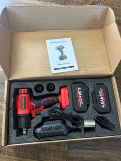 FULLYEA Cordless Heat Gun, Max 550°C (1022°F), Hot Air Gun Kit with 5 Red