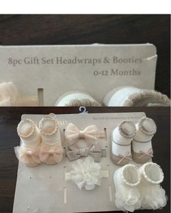 Baby girl headbands and booties(new)