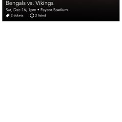 Bengals Vs Vikings Tickets 