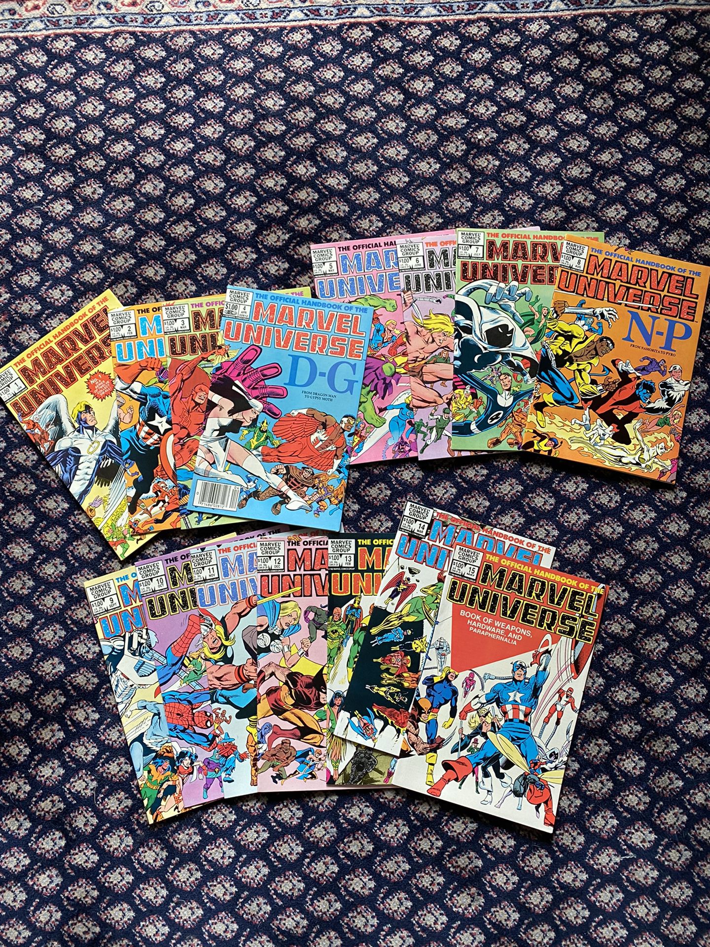 Official Handbook Of The Marvel Universe Comic Book 1-15 Lot