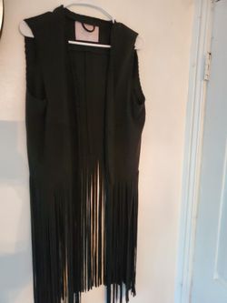 Black Fringe Vest