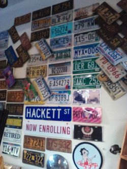 Vintage license plates the United States and Canada