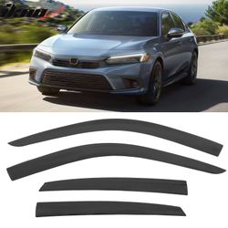 Fits 2022-2026 Honda Civic Sedan Low Profile Style Tape-On Window Visors Deflectors