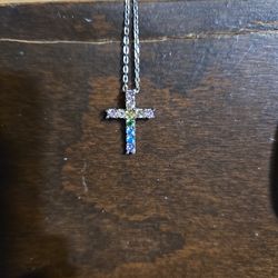 multi-color gemstone cross pendant Kendra Scott