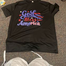 Plain Black God Bless America T-shirt 