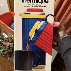 Vintage 1985 Crown Corning Thermique Colorworks Thermal Carafe - 1 Quart