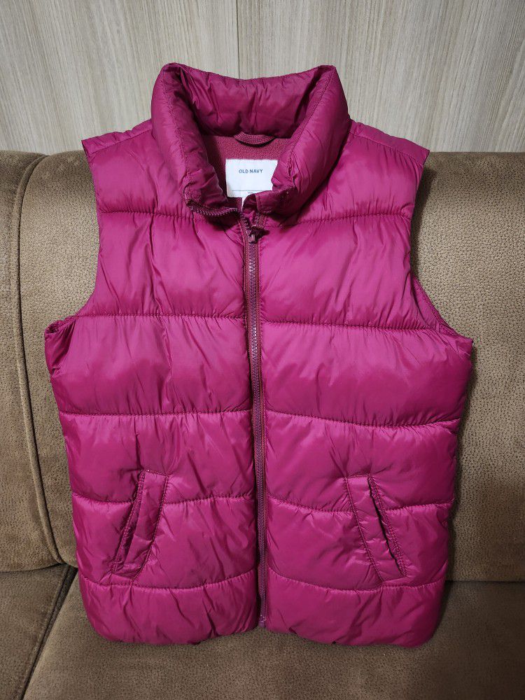 Old Navy Puffer Vest, Raspberry Pink, Kids XL/14