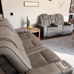 Indestructible DuraPella Loveseat & Sofa Power Reclining Set