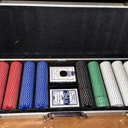 Casino Poker Case - Official Chips Set And Card Decks Included