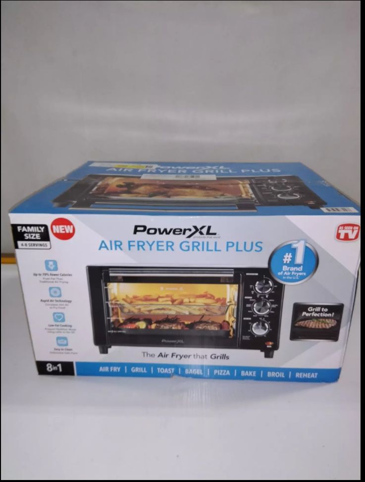 PowerXL Air Fryer Grill Plus Toaster Oven Black 1500 Watts