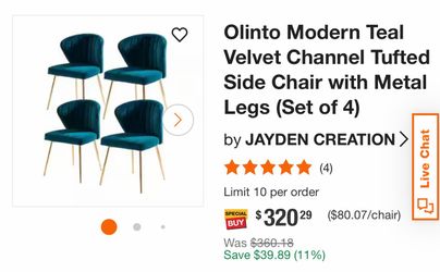 Modern Teal velvet chairs