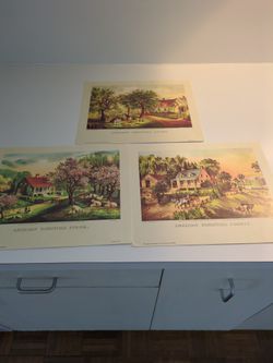 Three Currier And Ives Prints