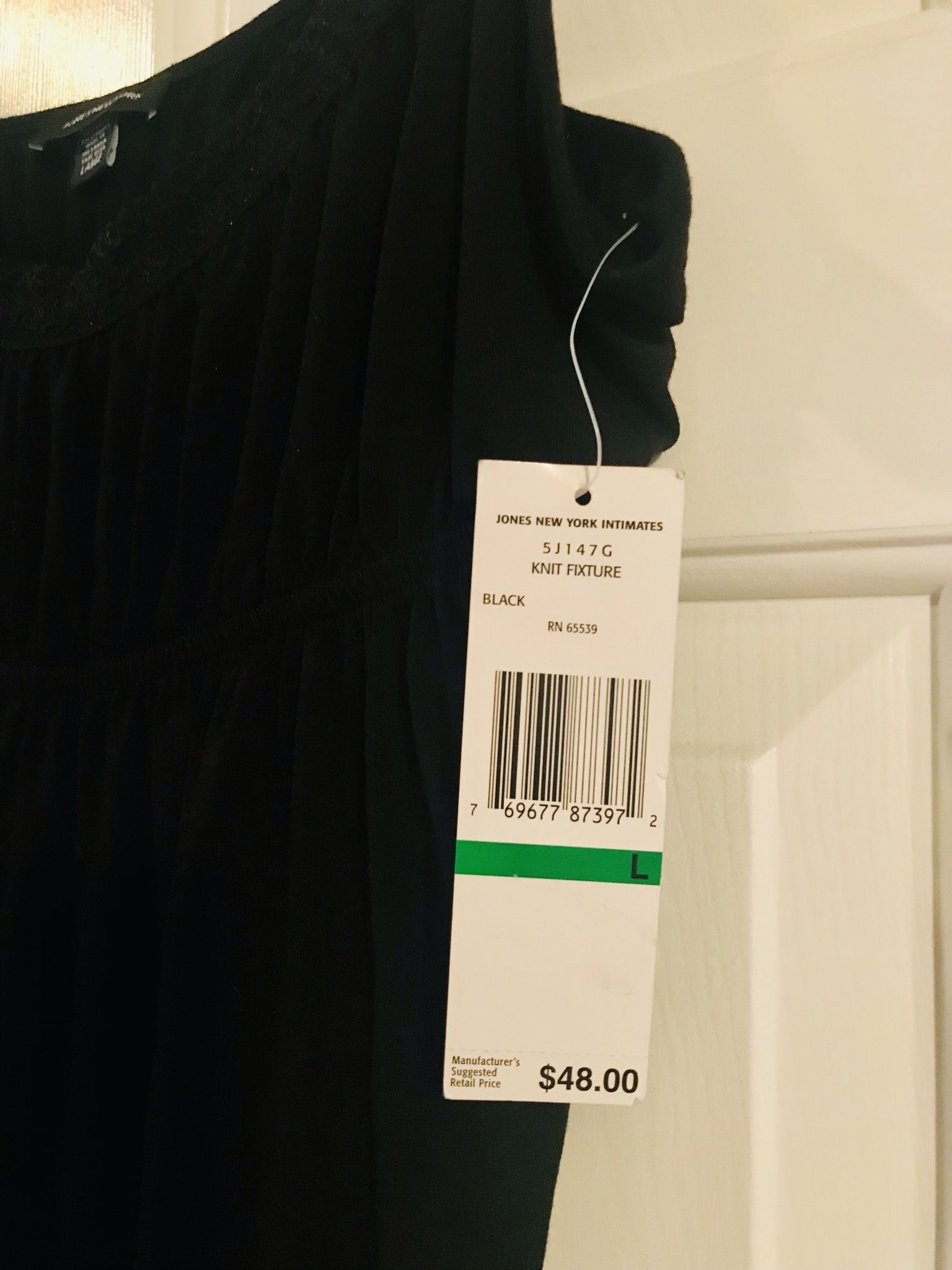 NEW w/$48 Tag ~ Jones Of New York MED Sexy & Comfy Black Knit Nightgown 