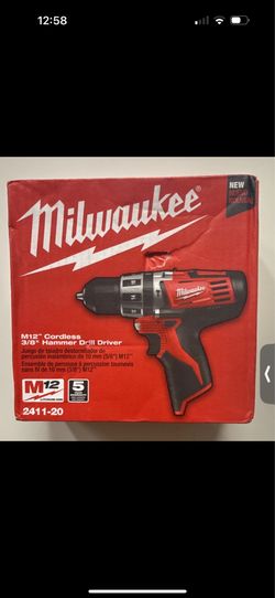 Milwaukee M12 12V 3/8 in Cordless Hammer Drill/Driver Tool Only 2411-20