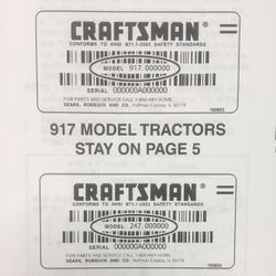 42” Snow Dozer for Craftsman 917 & 247 Model Tractors
