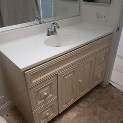 Vanity Cabinet With Counter Top And Faucet