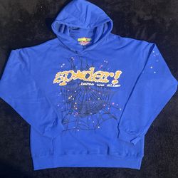 Spider Blue Hoodie Size Large 