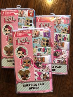 lol surprise girls underwear sizes 4 & 8