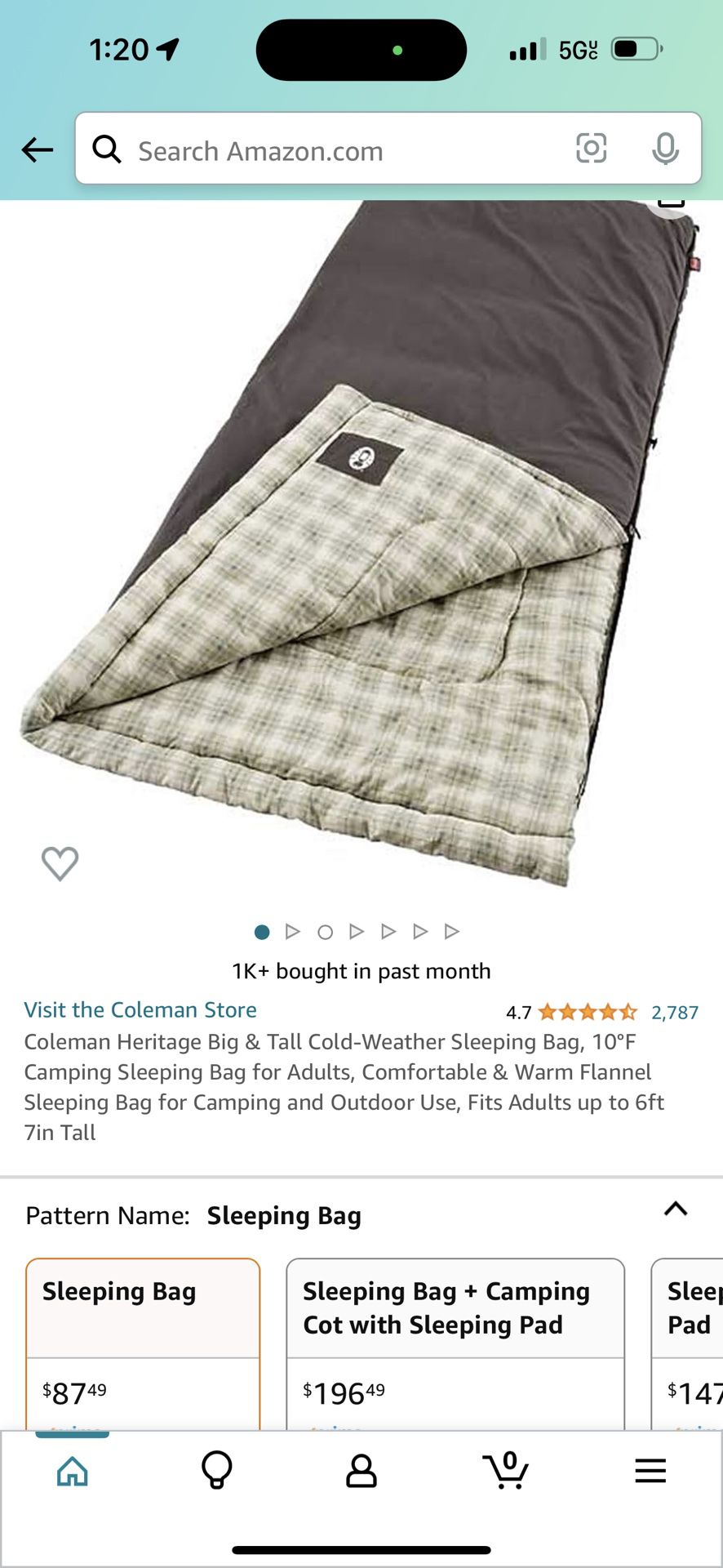 Big And Tall Flannel Sleeping Bag