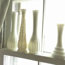 Vintage Milk Glass Flower Vases 
