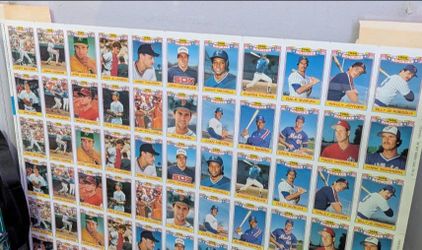 1988 Topps Glossy "1987 Rookies" Commemorative Set Uncut Sheet RC
