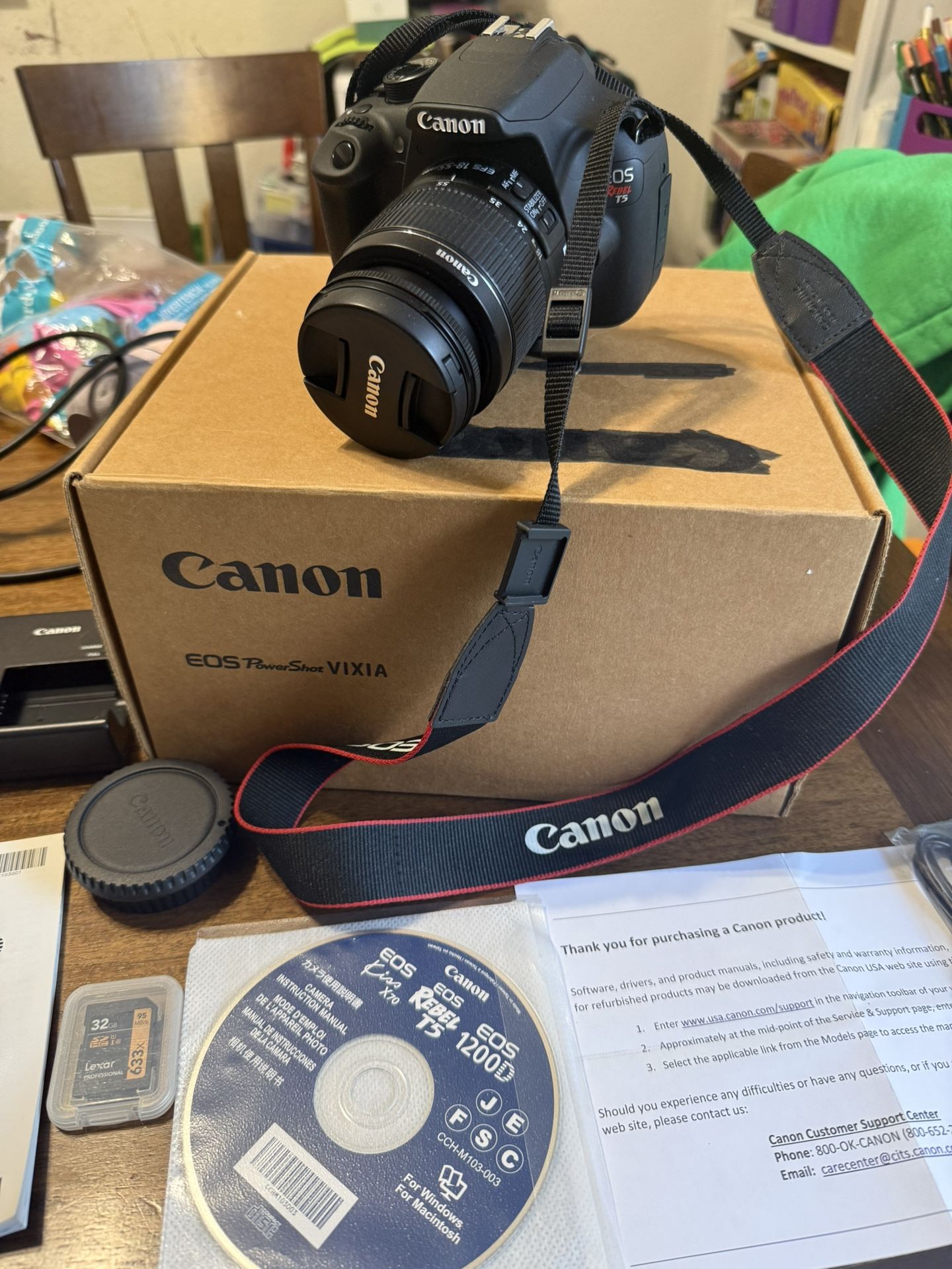 Canon EOS Rebel T5 EOS 1200D, W/ 18-55 mm Lens