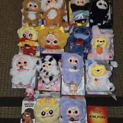 Plush Pendants/KeyChains Baby Three Stitch, Winnie the pooh, Labubh, Cry baby, Naruto