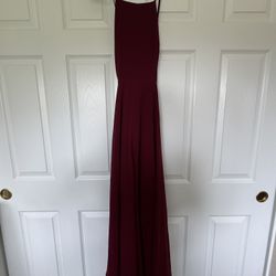 Lulus Women's Burgundy/Red Maxi Dress - Criss Cross Back