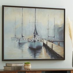 Worthney - Cuadro Decorativo - Azul / Blanco / Marrón