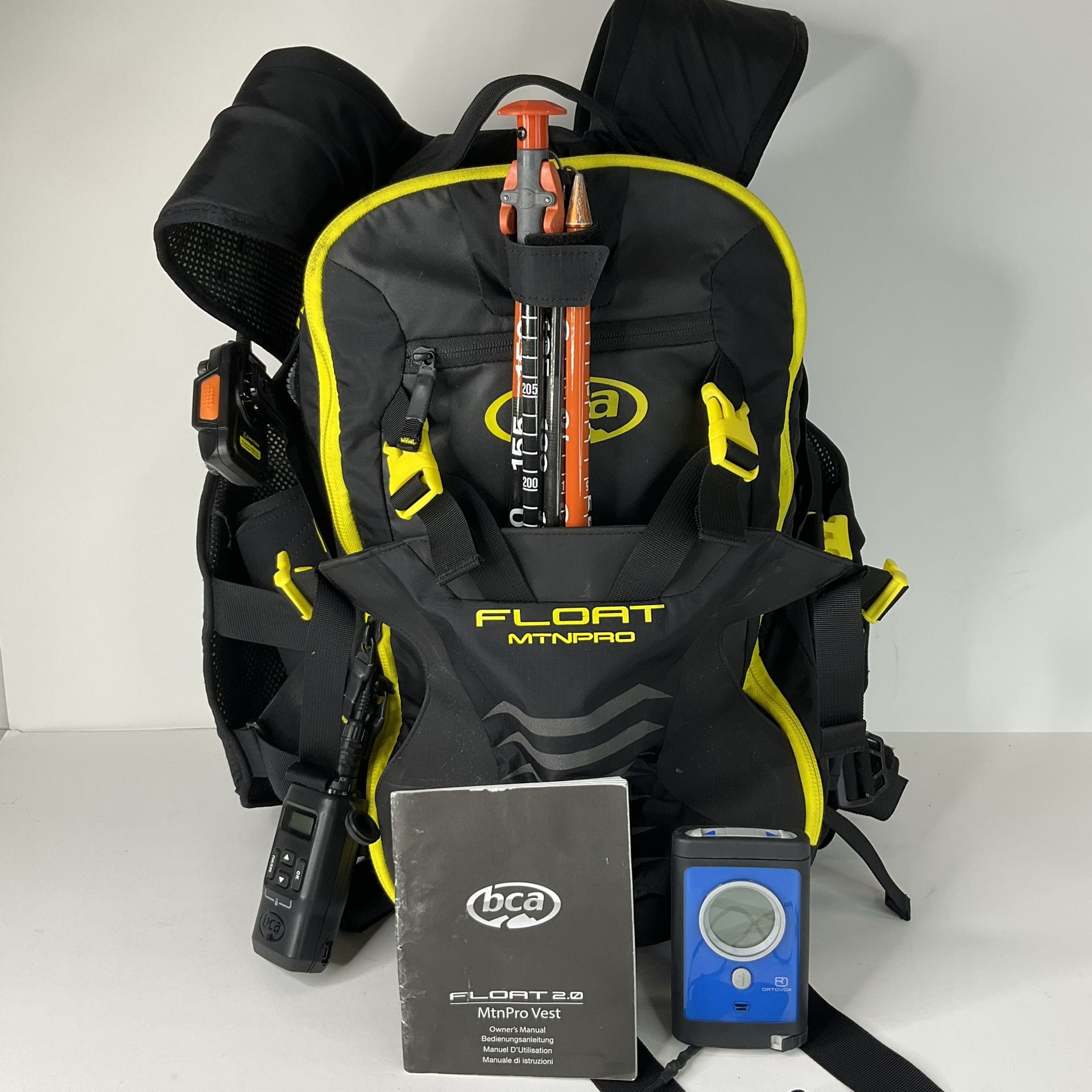 BCA MTNPRO Float 2.0 Avalanche Vest XL/XXL W/Air Cylinder, Ortovox 3+ Transceiver, BC Link Radio System