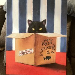 Lucia Heffernan “Fresh Fish” Canvas Giclée – Black Cat Art
