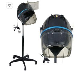 Professional Adjustable Hooded Bonnet Hair Dryer with Rolling Stand 1300W Salon Dryer, Black