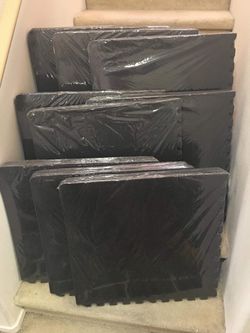 New Square Floor Mats 1Pack=4pcs Neoprene Rubber 2ft by 2ft for Yoga, Gym, exercise room & garage floors