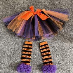 Halloween Tulle Skirt With Leggings