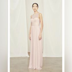 {AMSALE} Blush Pink Bridesmaid Dress