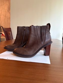 Brown Leather Heeled  Clarks Ankle Boots