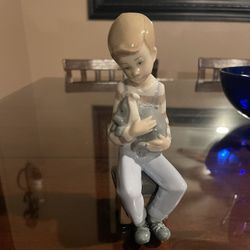 Lladro - Boy With Dog Figurine