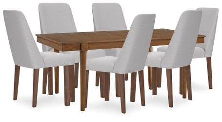 Lyncott Gray/Brown Extension Dining Table and 6 Chairs (Online Special Price)