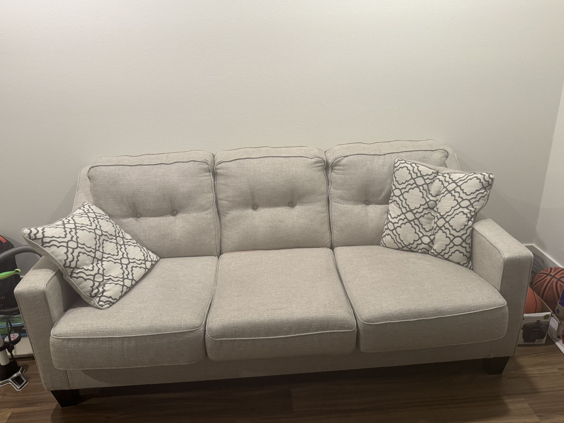 White Sofa With Cushions